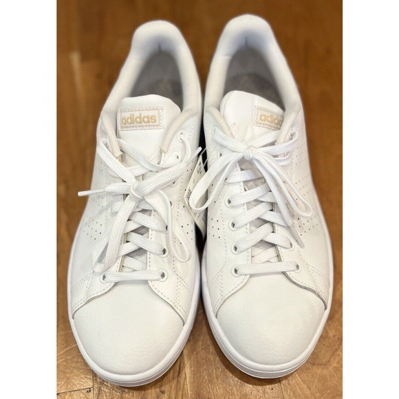 NEW Adidas Cloudfoam Running HWI 28Y001 Sneaker Shoes Size 9.5 White & Gold